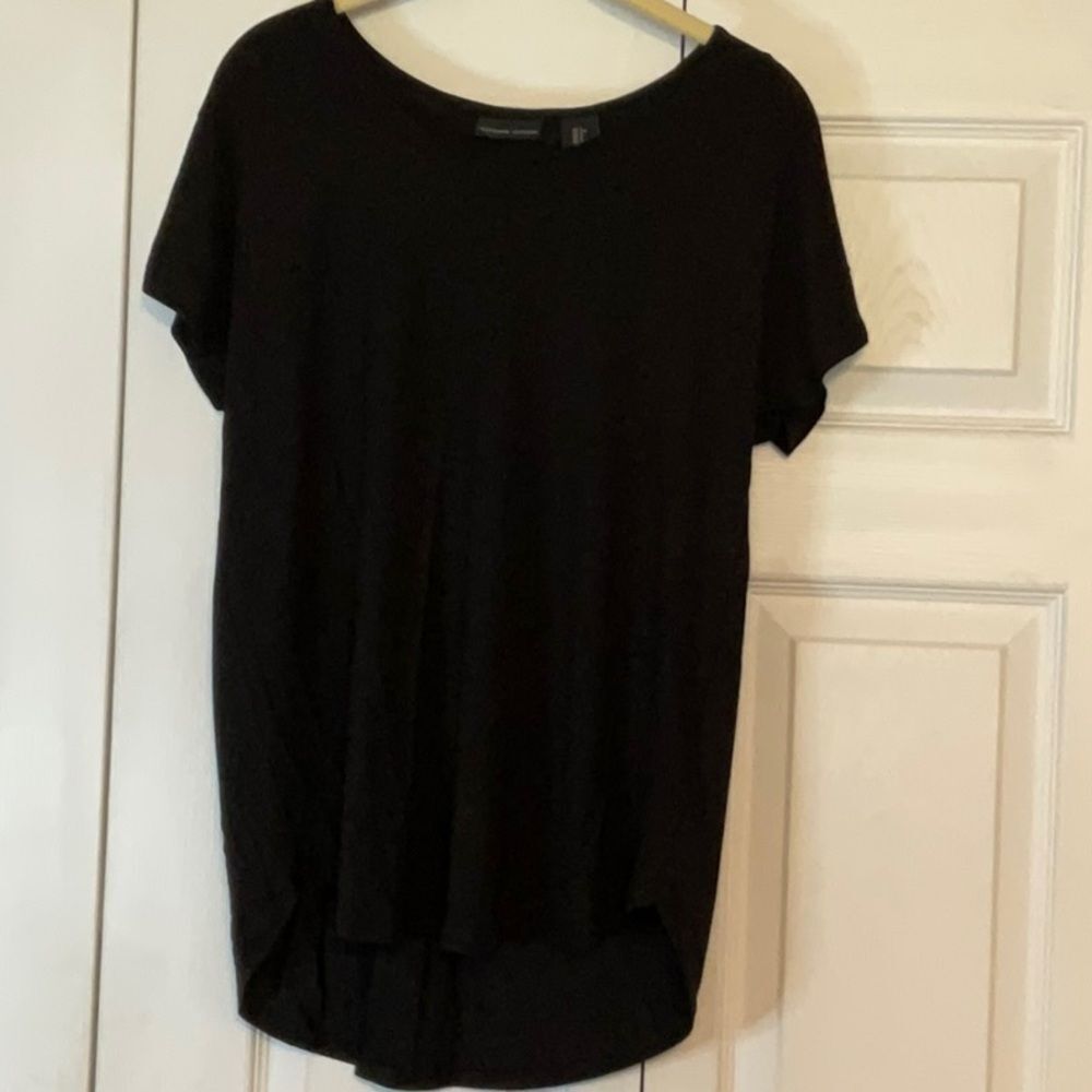 Adrienne Vittadini Black Tee Shirt‎ Top Small New